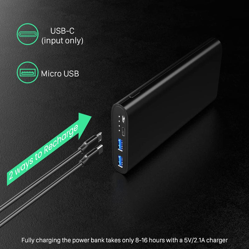 Portable Charger Power Bank 26800mAh,Ultra-High Capacity Fast Phone Charging with Newest Intelligent Controlling IC,High-Capacity External Battery Pack Compatible with iPhone Samsung LG iPad etc Black