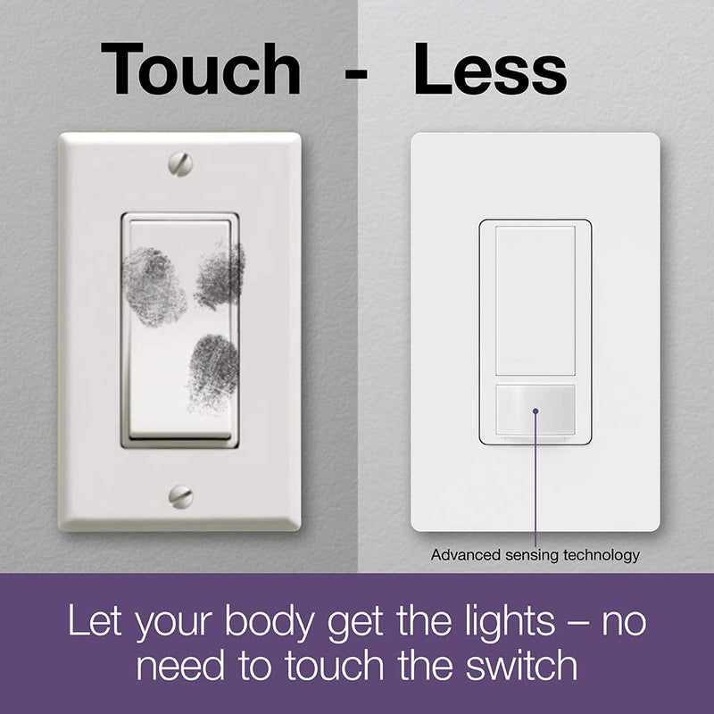 Lutron Maestro Motion Sensor Switch | No Neutral Required, 150W LED, Single Pole | MS-OPS2-AL, Almond 1 Pack