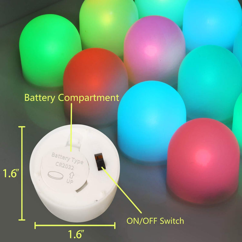 Color Changing Mini Nightlight, Novelty Place Multicolor LED Mood Lighting - Night Light for Kid's Bedroom, Bathroom, Living Room - Battery Powered (Pack of 12)