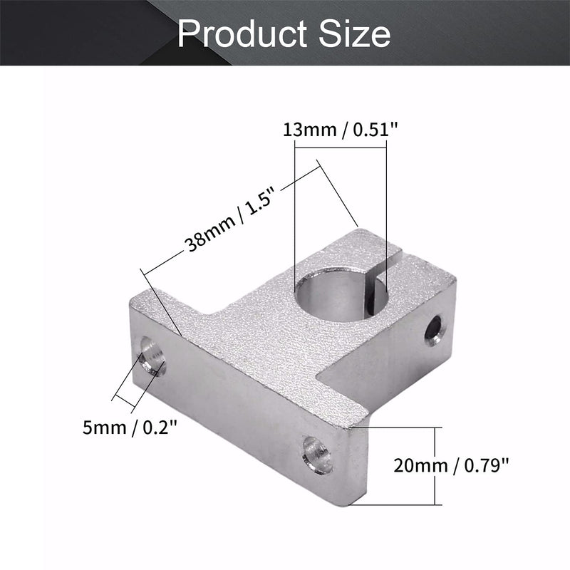 Othmro Pack of 2, SK13 Liner Rail Linear Shaft Clamping Guide Support Shaft for Shaft Inner Dia 13mm