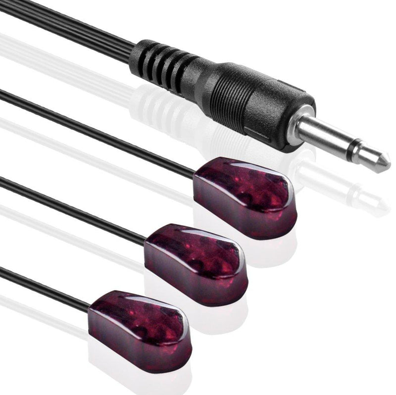 TNP IR Emitter Extender Extension Cable (10 Feet) - Triple 3 Head 3.5mm Jack Infrared Red Transmitter Blaster Blink Eye Wire Cord Compatible with IR Repeater Extender System Kit, Xbox One 3 IR Eye Emitter