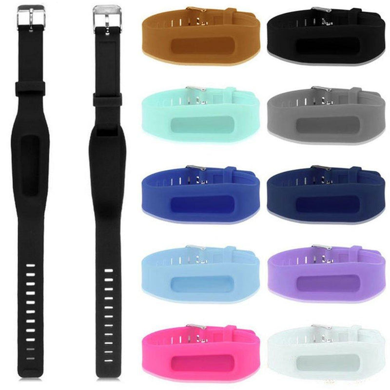 QGHXO Buckle Bracelet for Fitbit One, Replacement Silicone Band with Chrome Watch Clasp and Fastener Buckle for Fitbit One A-10pcs Bands