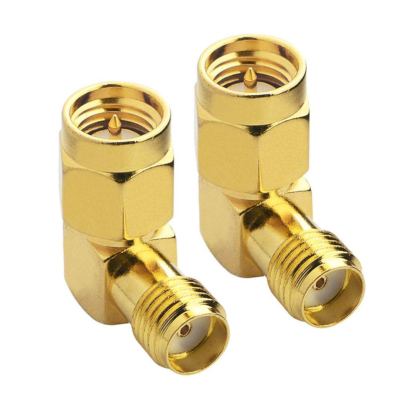 onelinkmore SMA Male to Female Right Angle 90-Degree Adapter Gold Plated Contacts Pack of 4â€¦ 90 Degree