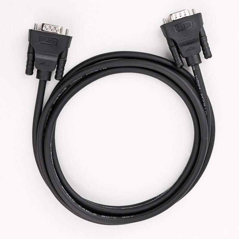 DTECH DB9 9 Pin Serial Cable 6ft Male to Male RS232 Straight Through
