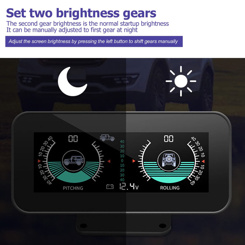 Akozon Inclinometer Digital Car Inclinometer Offroad Lutningsmätare Bil Inclinometer Digital Tilt Gauge Universal Resolution HUD Digital Angle Slope Meter for Automobiles