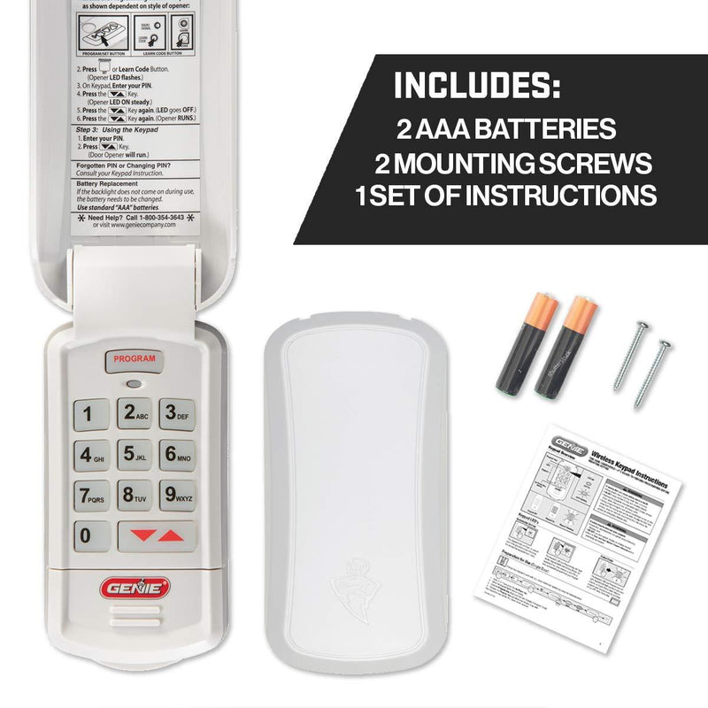 Genie Garage Door Opener Wireless Keyless Keypad - Safe & Secure Access - Compatible with All Genie Intellicode Garage Door Openers - Easy Entry into the Garage With a PIN - Model GK-R One Size