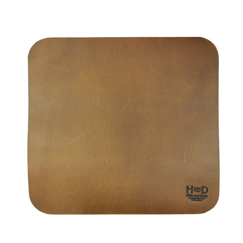 Hide & Drink, Thick Leather Dourable Mouse Pad for Office/Home Essentials, Handmade Includes 101 Year Warranty :: Single Malt Mahogany