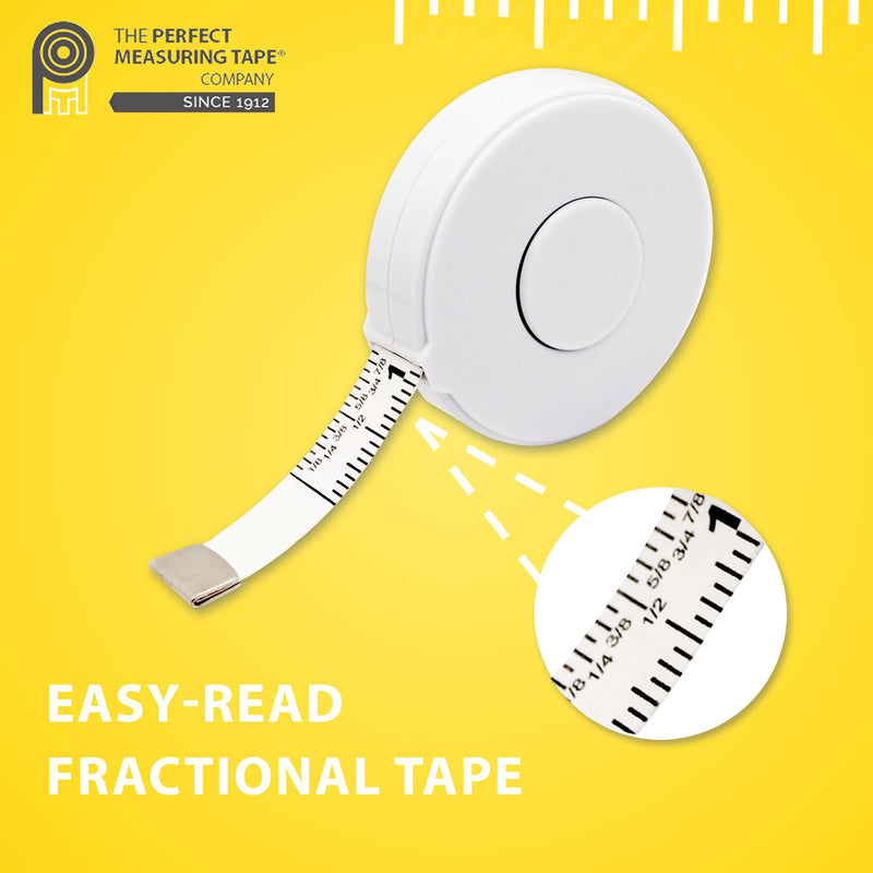 Perfect Measuring Tape - Premium Retractable Tailor’s Tape Measure & Crafters Tape – 80″ / 2m - Pocket Sized Fractional Inch & Metric Tape Measure for Fabric, Body, and Sewing Measurements