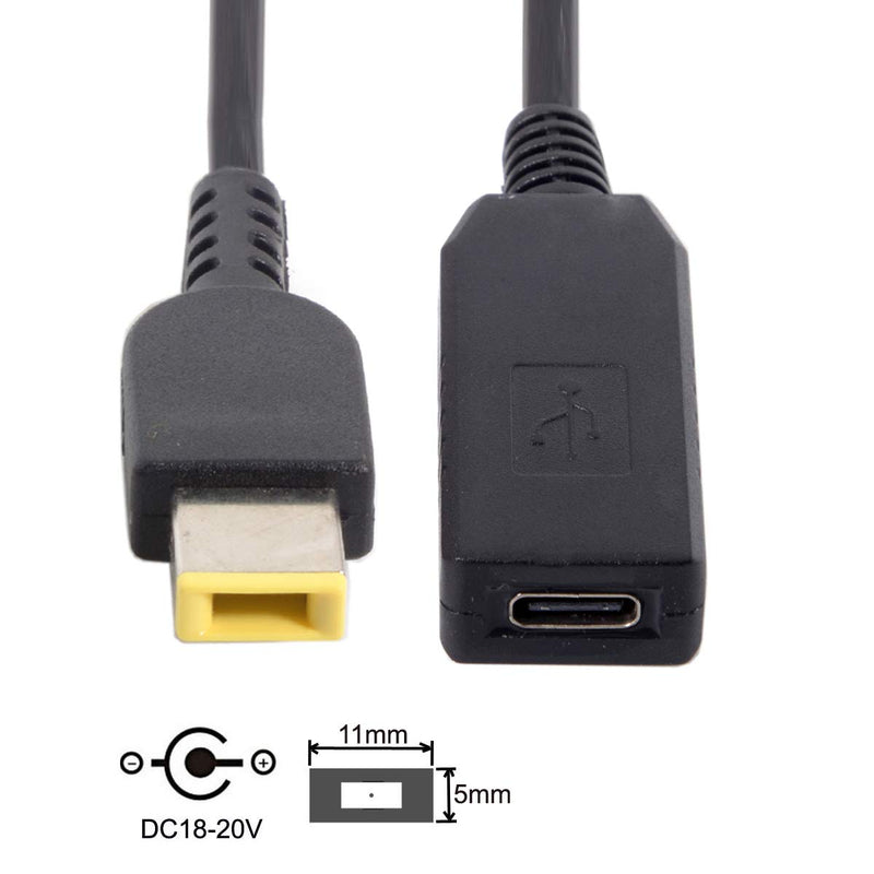 chenyang CY USB C to Rectangle ThinkPad X1 11.0 * 4.5mm Power Plug PD 65W Emulator Trigger Charge Cable For Rectangle 20V