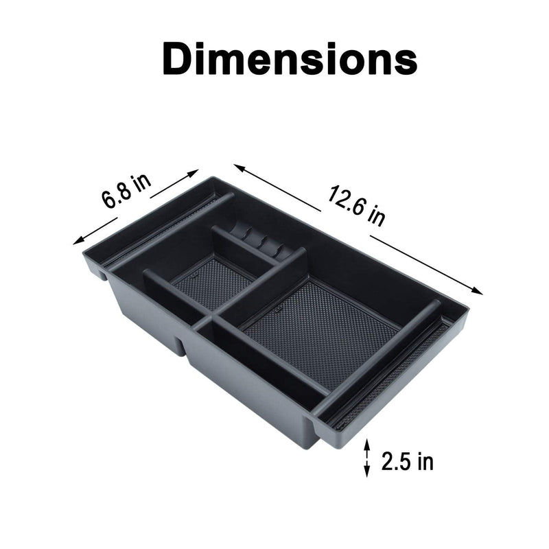 JKCOVER Center Console Organizer Tray Compatible with (2019-2021) Chevy Silverado 1500/GMC Sierra 1500 and 2020-2021 Silverado/Sierra 2500/3500 HD Accessories - Full Console w/Bucket Seats ONLYï¼ŒBlack black