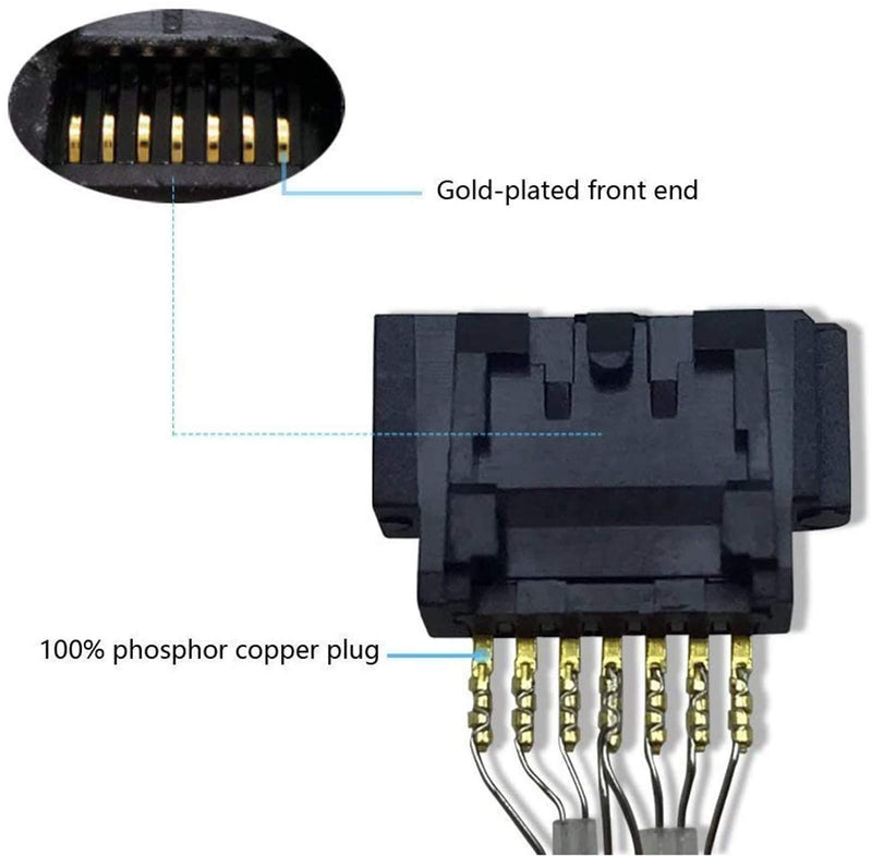 Relper-Lineso 6 Pack 90 Degree Right-Angle SATA III Cable 6.0 Gbps with Locking Latch 18Inch (6X Sata Cable Blue)