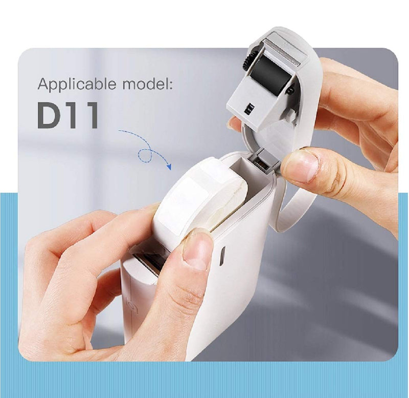 D11 Label Maker Tape Waterproof Tear Proof Label Print Paper Standard Laminated Office Labeling Tape for NiiMbot D11 Portable Label Maker Machine - 0.47"1.18"/210pcs - 2 Pack White