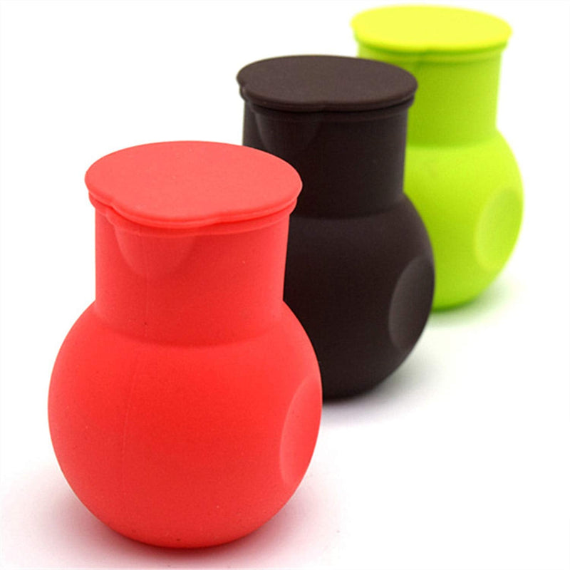 DD-life 3 Pcs Silicone Chocolate Melting Pot, Butter Sauce Milk Microwave Baking Pouring Tool Blacl+Green+Red