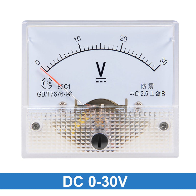 uxcell DC 0-30V Analog Panel Voltage Gauge Volt Meter 85C1 2.5% Error Margin
