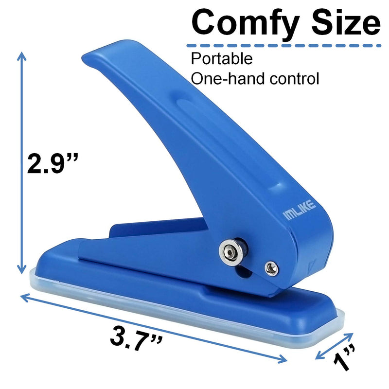 IMLIKE Metal Single Hole Punch: 1/4 Inch One Hole Small Puncher - Strong 1 Hole Paper Punch - Easy Punch 16 Sheets Paper - Can Punch 1/24 Inch PVC Card and Under 1/16 Inch Cardboard