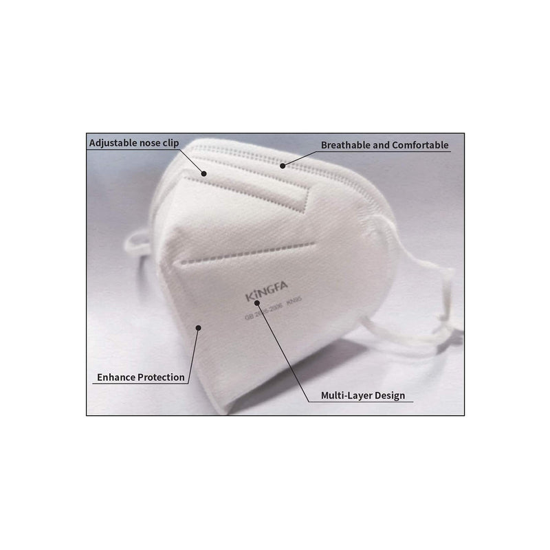 Kingfa KN95 Face Mask 50 Pcs Disposable Respirator 5-Ply Layer | GB2626-2019 Compliant