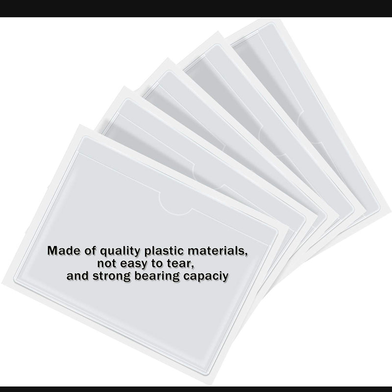 Self-Adhesive Business Card Pockets with Top Open for Loading, Card Holder for Organizing and Protecting Your Cards or Photos, Crystal Clear Plastic (3.6 x 4.8 Inches, 30 Packs)