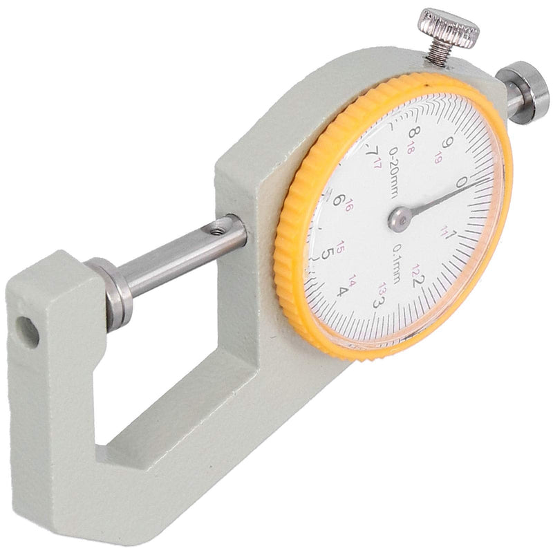 Thickness Gauge, Range Measuring Tool Leather Measuring Tool Thickness Meter, Dial Flat Head for Measuring Jewelry,Leather Leather DIY Measuring(0-20mm thickness gauge) 0-20mm thickness gauge