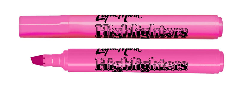 Pink Fluorescent Highlighters - Chisel Tip - Dozen Box - 12pk Broadline