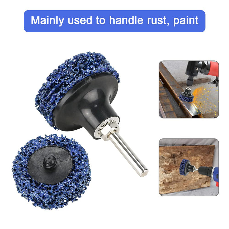 CSD disc grinding disc, cleaning disc set with disc pad holder, diameter 50 mm, coarse grinding disc, surface processing or paint removal, polishing for drilling, roller sanding disc (10 pieces, blue), 10 pieces - 50 mm