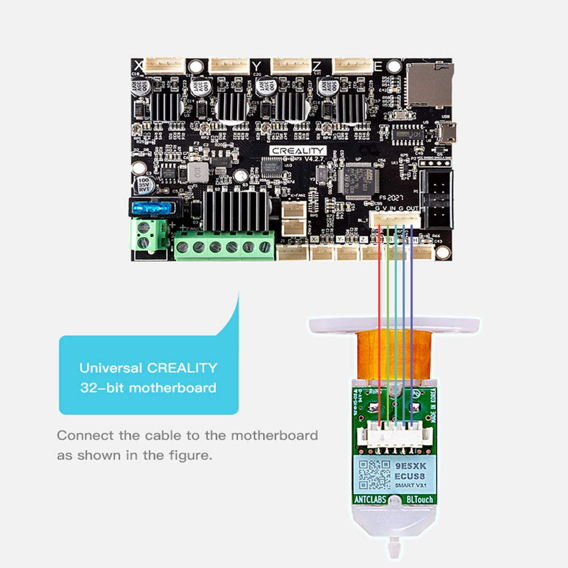 Creality BL Touch V3.1 Upgraded Auto Bed Leveling Sensor Kit ONLY for Creality Ender 3 V2/Ender 3/Ender 3 Pro/Ender 5/Ender 5 Pro/CR-10 with 32 Bit V4.2.2/V4.2.7 Mainboard 3D Printer