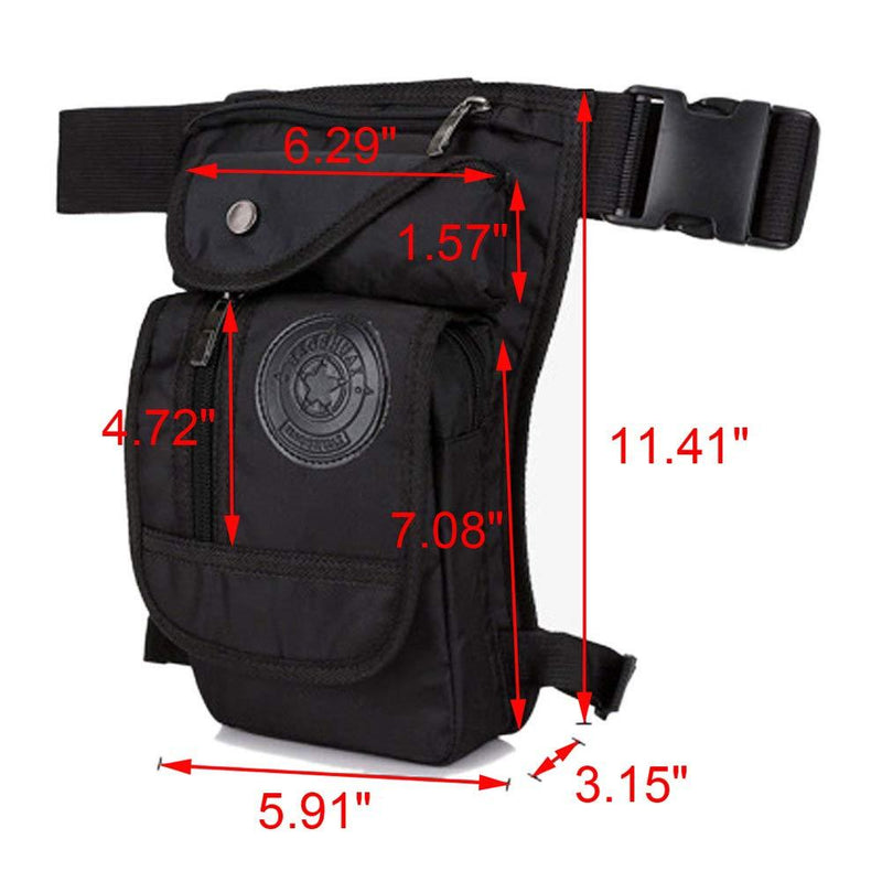 LJNGG Mens Waist Bag Fanny Pack Drop Leg Bag Thigh Bag Pouch Tactical Motorcycle Riding Waterproof Outdoor Sport (Black) Black