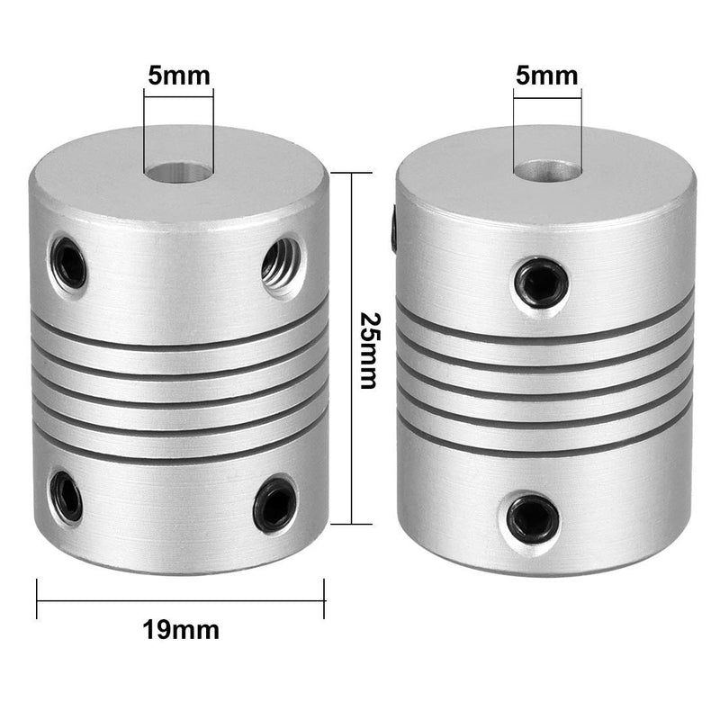 RANIT 5Pcs Shaft Coupling Flexible Coupler Motor Connector Joint 5mm to 8mm L25 x D19 5mm to 8mm,L25xD19