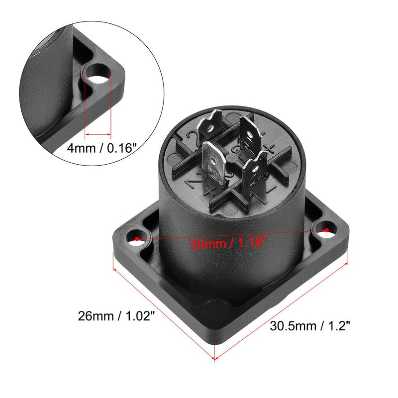 uxcell 4-Pole Speaker Panel Mount Connector,Audio Speaker Jack Twist Lock,Speaker Jack Plate with Metal Insert,2Pcs