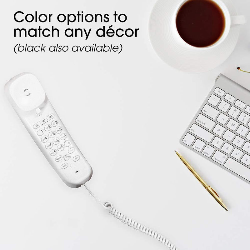 Power Gear Coiled Telephone Cord, 25 Foot Phone Cord, Works with All Corded Landline Phones, For Use in Home or Office, White, 76122 25 Feet 1 Pack