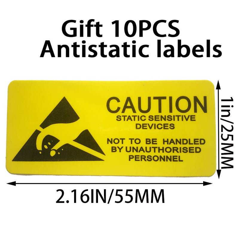 Daarcin Open Top Antistatic Bag,10pcs 12X16in/30x40cm Large ESD Anti Static Bags for Motherboard Video Card LCD Screen with Anti-Static Labels 10pcs Grid
