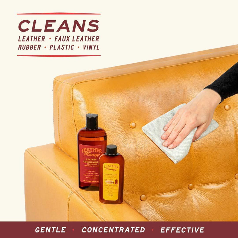 Leather Cleaner by Leather Honey: The Best Leather Cleaner for Vinyl and Leather Apparel, Furniture, Auto Interior, Shoes and Accessories. Concentrated Formula Makes 32 Ounces When Diluted! 4 Fl Oz (Pack of 1)