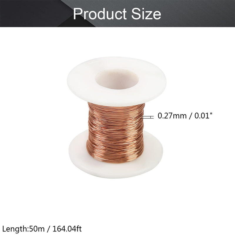 Fielect 0.27mm Inner Dia Magnet Wire Enameled Copper Wire Winding Coil 164Ft Length QA-1-155 Model Widely Used for A Variety of Motors 0.27mm Inner Dia 164Ft Length