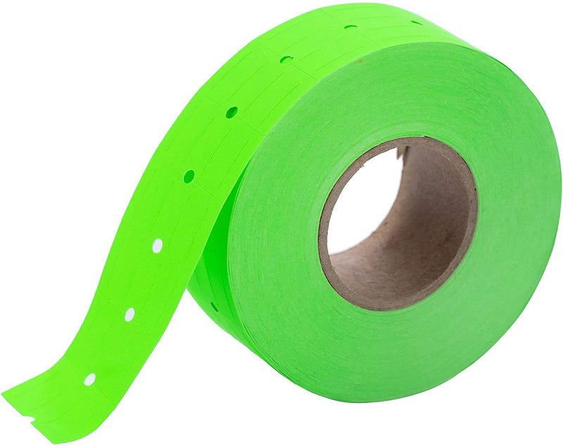 Fluorescent Green Perco Labels for Perco 2 Line Labeler Gun - 1 Sleeve, 6,000 Labels