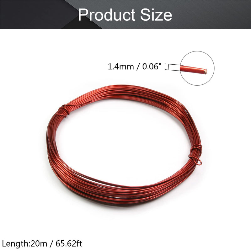 Fielect 1.4mm Inner Dia Magnet Wire Enameled Copper Wire Winding Coil 65.6Ft Length QZ-2-130 Model Widely Used for A Variety of Motors 1.40mm Inner Dia