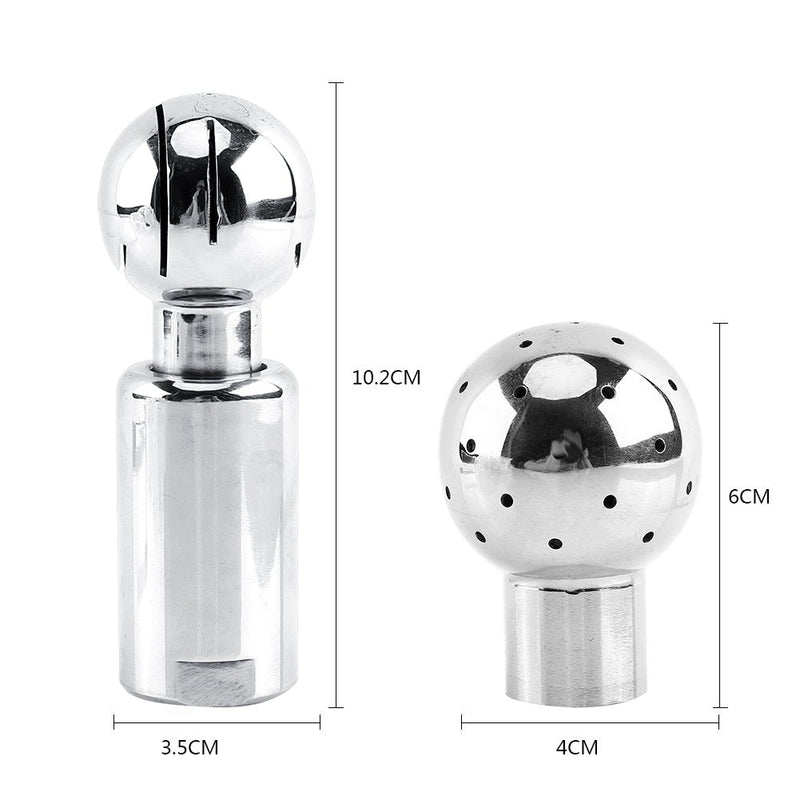 Cleaning ball, 1/2" BSP thread fixation / 360 degree internal thread stainless steel rotary spray tank cleaning ball connection nozzle flow: 15 l/min for cleaning smaller (6 x 4cm) 6 x 4cm