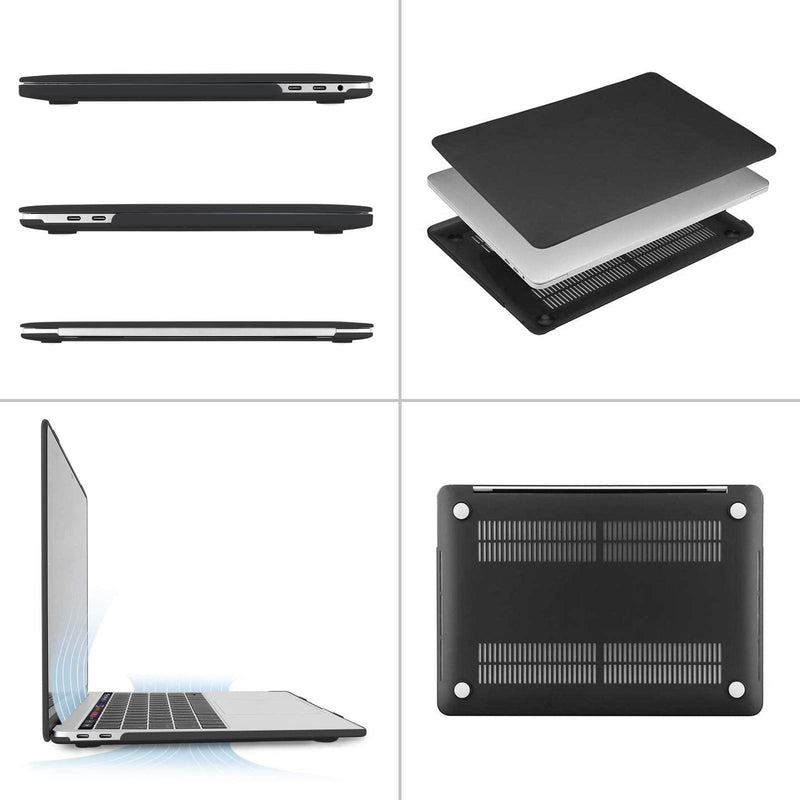 MOSISO Compatible with MacBook Pro 13 inch Case 2020-2016 Release A2338 M1 A2289 A2251 A2159 A1989 A1706 A1708 with/Without Touch Bar, Protective Plastic Hard Shell Case Cover, Matte Black