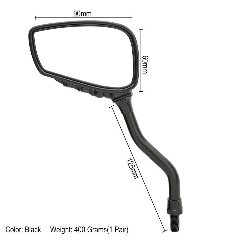 TOPCABIN 1 Pair Bicycle Mirror,Big View Bike Rear View Mirror Blindsight Multi Angle Adjustable Bike Mirror Aluminum Plated Outside Skull Claw Style Also for Motorcycle Mirror Black