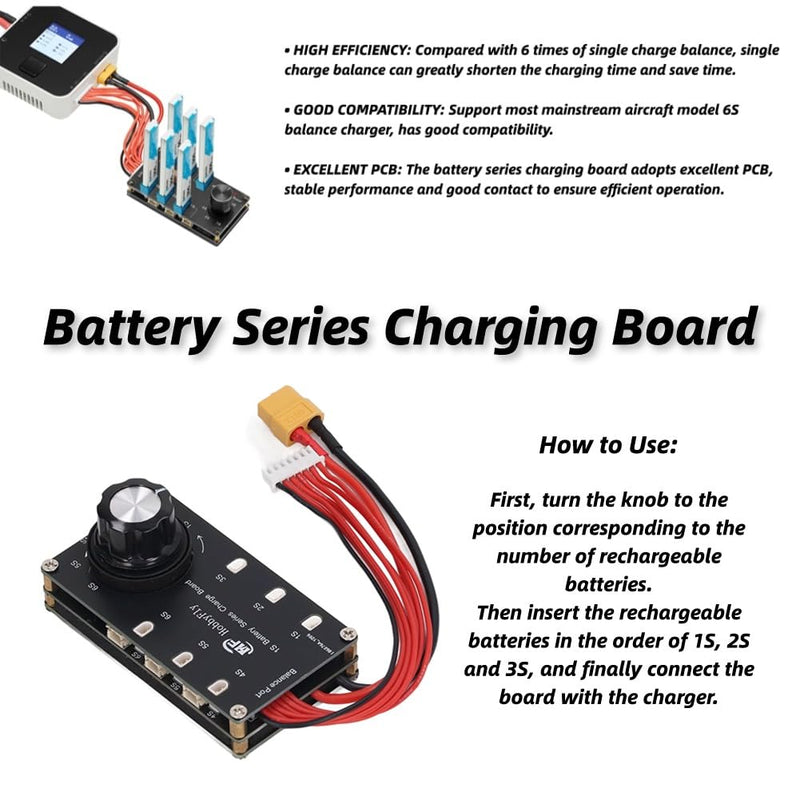 Battery 1S Balance Charging Board Charging Module with BT2.0 and PH2.0 Ports Balanced Charging Board