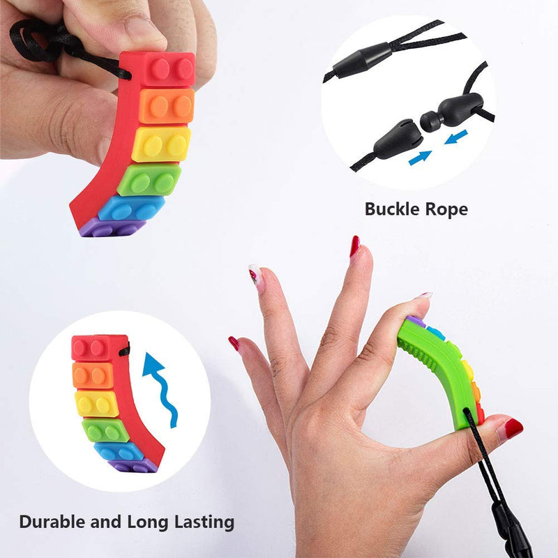 3 Pack Sensory Chew Necklace for Kids Toddlers with Autism ADHD,Biting Needs,Oral Motor Chewy Stick,Teether Toys for Autistic Chewers,Gum-Friendly