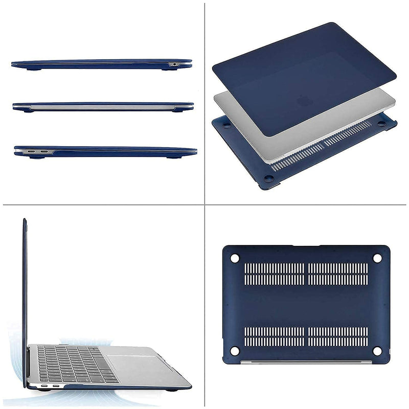 MOSISO Compatible with MacBook Air 13 inch Case 2018-2020 Rlease A2337 M1 A2179 A1932, Plastic Hard Shell&Multifunctional Briefcase Sleeve Bag&Keyboard Cover&Screen Protector&Storage Bag,Navy Blue