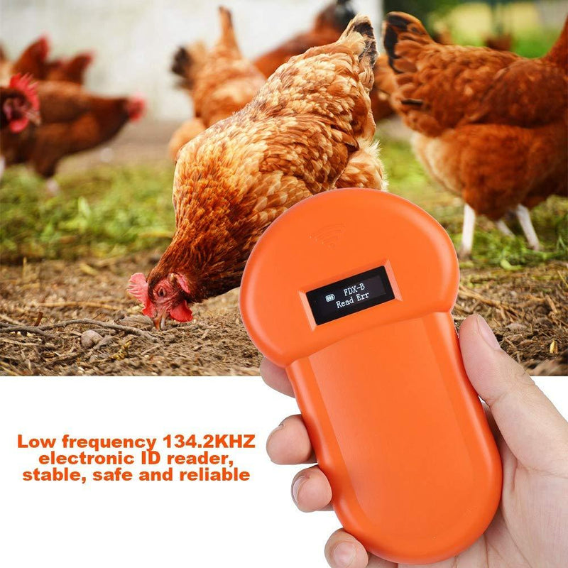 Pet Microchip Scanner, 134.2KHZ Electronic Animal ID Reader with Real-time LCD Display, Built-in Buzzer Charged by USB, for Poultry/Livestock Management