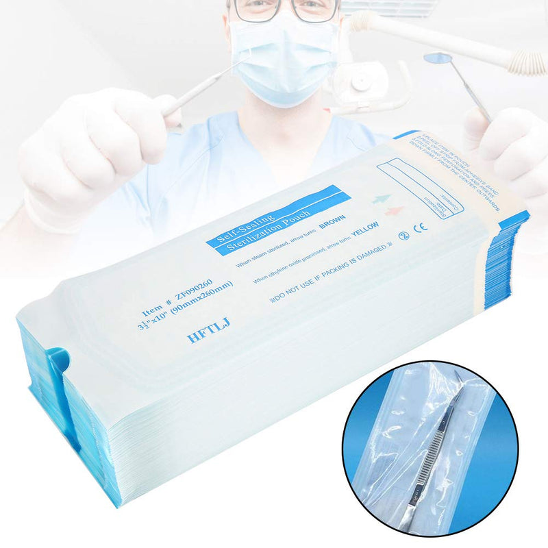 Sizes Pack of 200 Dental Sterilization Bags Self-Adhesive Self-Sealing Sterilization Pads (90 x 260 mm)