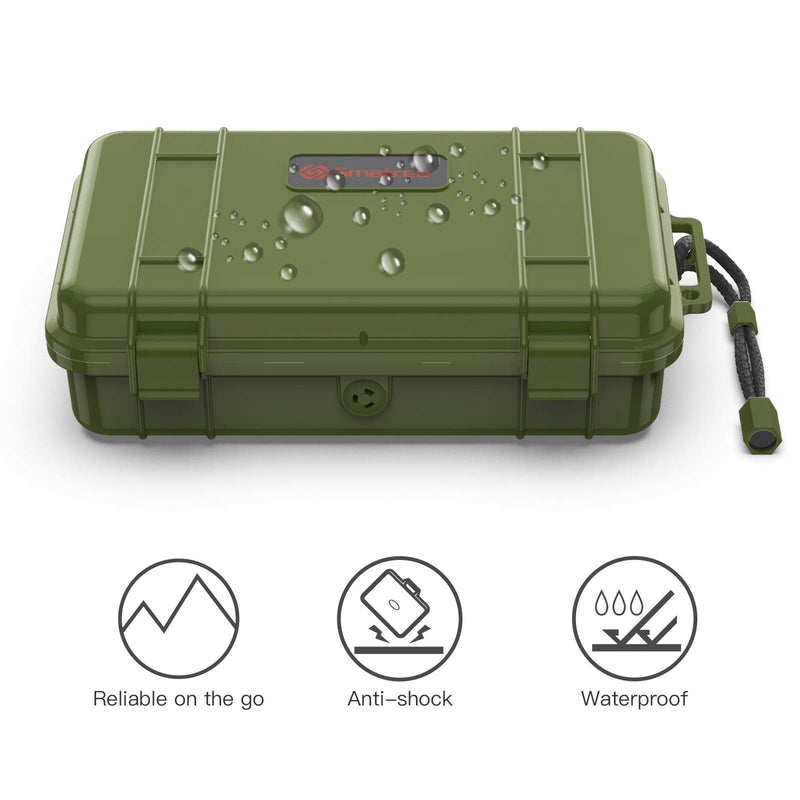 Smatree Waterproof Hard Case Compatible for Gopro Hero 10/9/8/7/6/5/Hero 2018 /DJI Osmo Action (Camera and Accessories NOT Included) (Green) Green