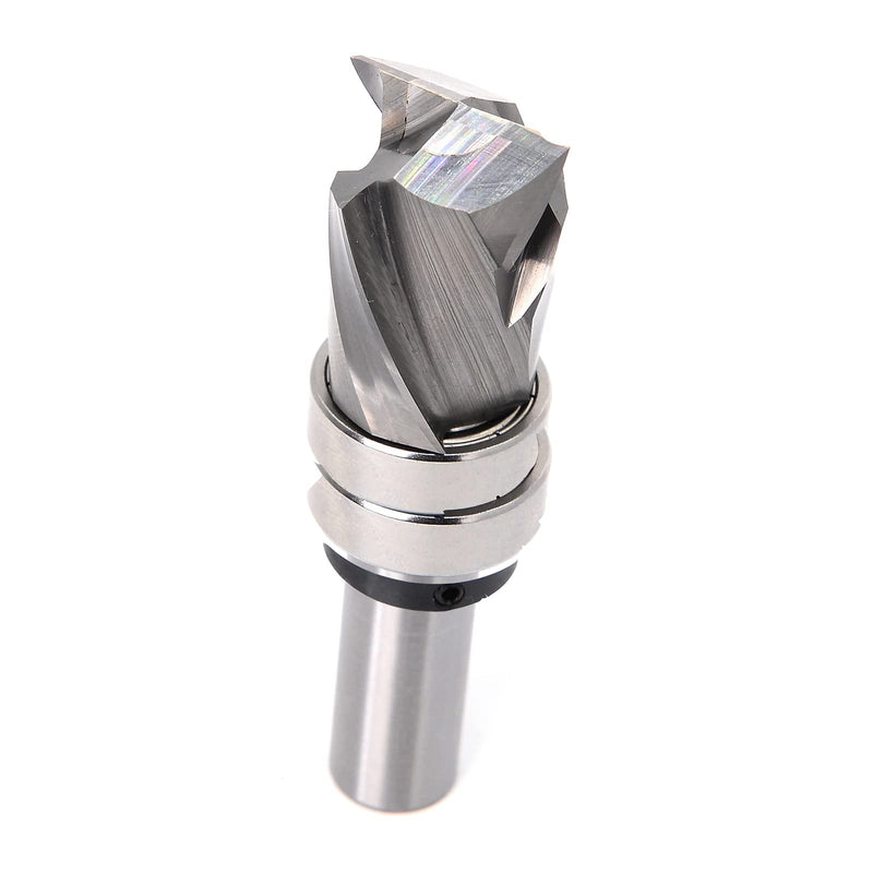 Sinoprotools spiral milling cutter 8mm shaft up-down cut, solid carbide milling cutter, compression milling cutter with 2 ball bearings on the shaft, double-edged router, for DIY woodworking 8x25mm Z2+2