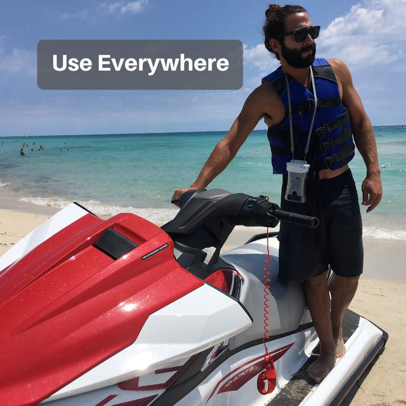 AquaVault 100% Waterproof Floating Smart Phone Case & Money Pouch, Fits All Phones, Made from Premium Heavy Duty PVC for Added Drop Protection, Includes Adjustable Neck Strap Black