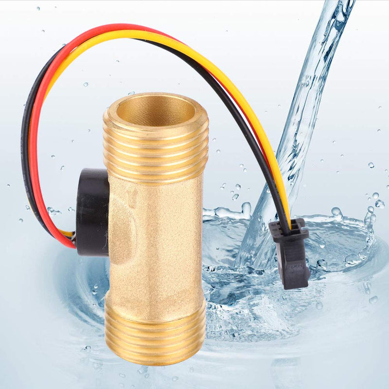 G1/2" Water Flow Hall Effect Sensor Switch 52mm Long Male Thread Flow Meter Counter 1-30L/min