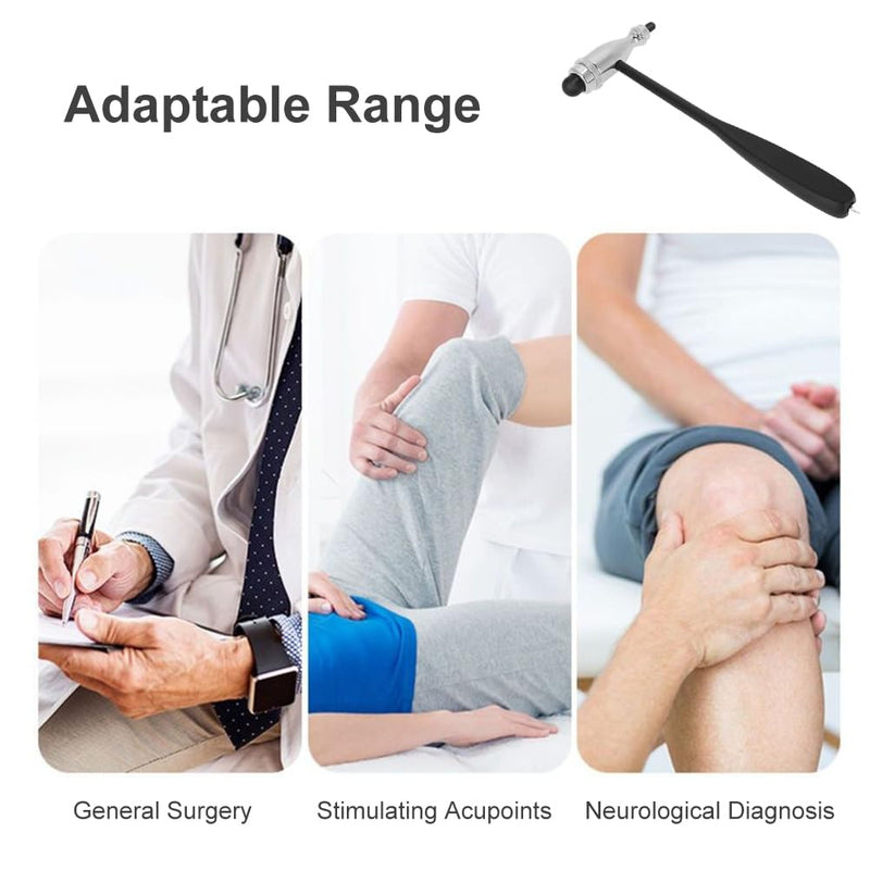 Neurological reflex hammer, Trömner Neurological reflex hammer, reflex hammer Trömner impact hammer, with brush and needle, reflex hammer for skin reflexes and surface reactions, black