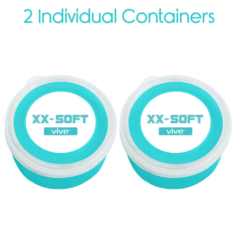 Vive Therapy Putty, Occupational Hand Tools (2 Pack) - Sensory Stress Relief - for Physical Exercise, Finger Pain, Grip Strength, Rehab, Arthritis, Adults, Forearms, Fidgeting, Motor Skills Teal (Xx-soft)