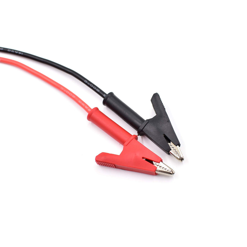 5Pcs 14 Gauge Jumper Wires Alligator Clips Heavy Duty Silicone Test Leads with Insulators Clips for Electrical Testing 5 Colors 3.3ft/1m