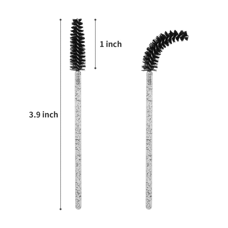 CHEFBEE 100PCS Disposable Eyelash Brush, Mascara Wands Makeup Brushes Applicators Kits for Eyelash Extensions and Eyebrow Brush with Container (Black) Black
